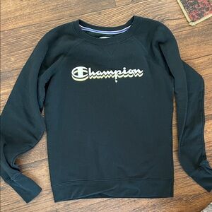 Champion Women's Black Sweatshirt with Logo